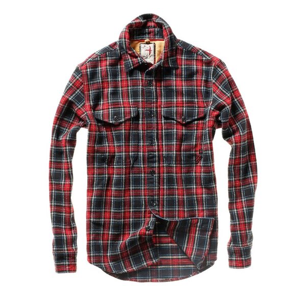 Relwen Brushed Flannel Blanket Shirt in Red/Black Tartan Sz XL - Picture 1 of 11